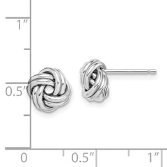 Sterling Silver Rhodium-plated Polished Love Knot Post Earrings - 2