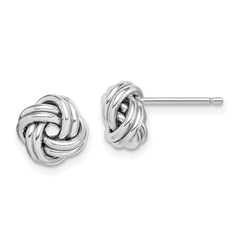 Sterling Silver Rhodium-plated Polished Love Knot Post Earrings - 2