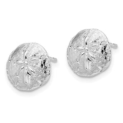 De-Ani Sterling Silver Rhodium-Plated Polished Sand Dollar Post Earrings