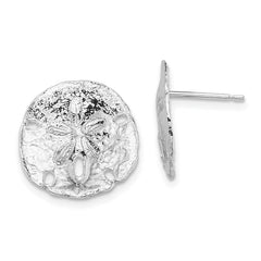 De-Ani Sterling Silver Rhodium-Plated Polished Sand Dollar Post Earrings - 2