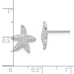 De-Ani Sterling Silver Rhodium-Plated Polished Starfish Post Earrings - 2