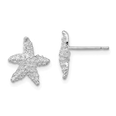 De-Ani Sterling Silver Rhodium-Plated Polished Starfish Post Earrings - 2