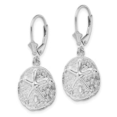 De-Ani Sterling Silver Rhodium-Plated Sand Dollar Starfish Leverback Earrings - 2