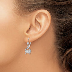De-Ani Sterling Silver Rhodium-Plated Polished Blue Crab Leverback Earrings