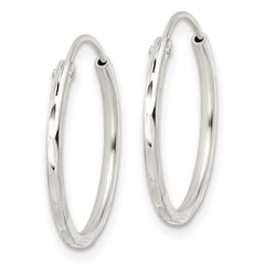 Sterling Silver Polished D/C Endless Hoop Earrings - 4