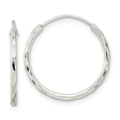 Sterling Silver Polished D/C Endless Hoop Earrings - 4