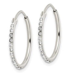Sterling Silver Crystal Endless Hoop Earrings - 2