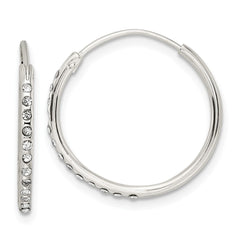 Sterling Silver Crystal Endless Hoop Earrings - 2