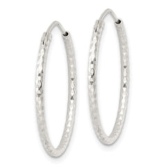 Sterling Silver Polished D/C Endless Hoop Earrings - 5