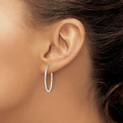 Sterling Silver Polished D/C Endless Hoop Earrings - 5
