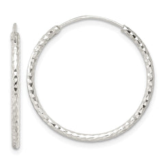 Sterling Silver Polished D/C Endless Hoop Earrings - 5