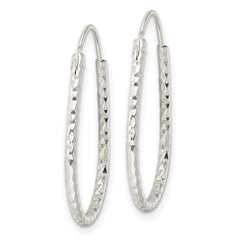 Sterling Silver Polished D/C Endless Hoop Earrings - 3
