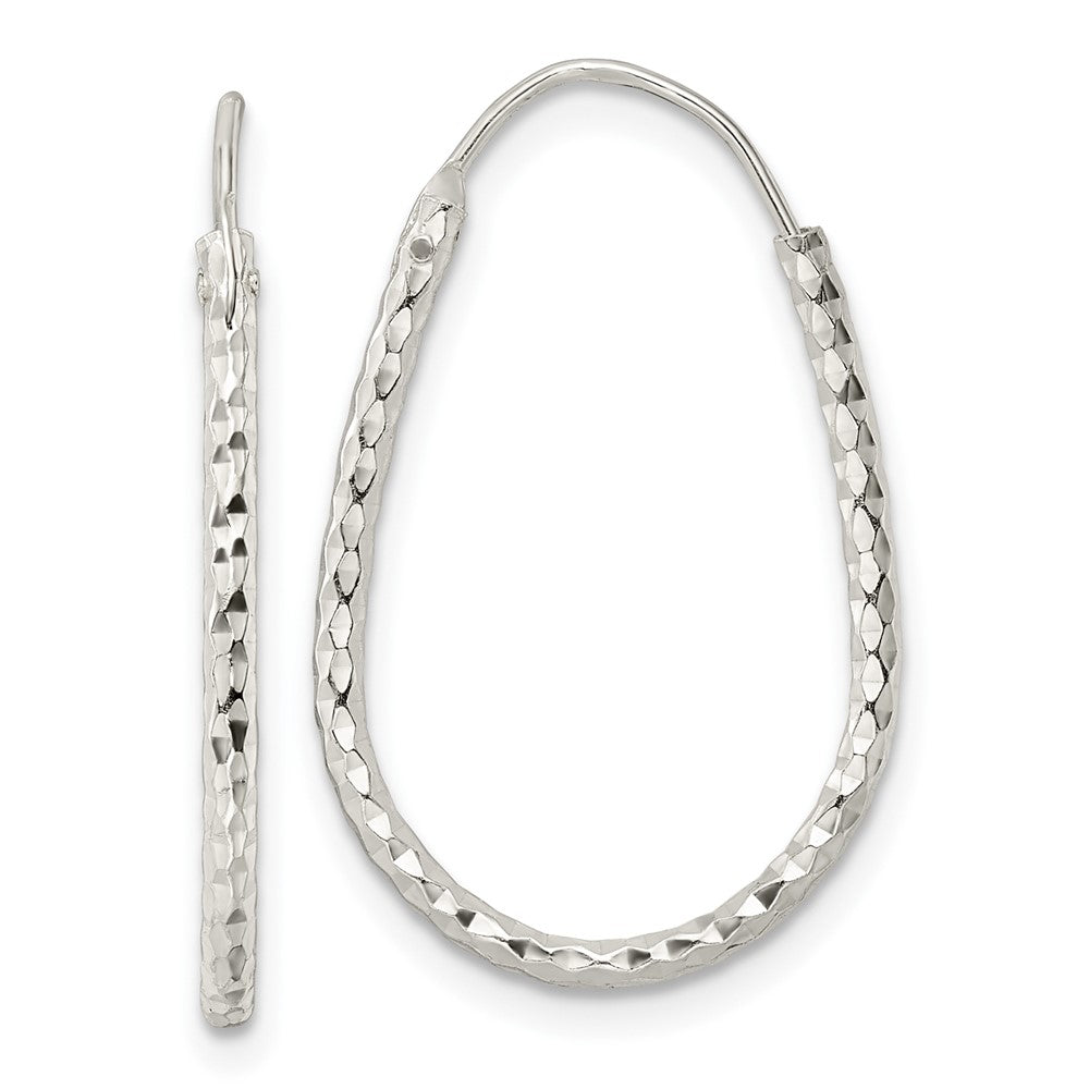 Sterling Silver Polished D/C Endless Hoop Earrings - 3