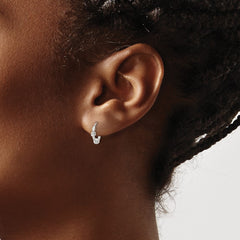 Sterling Silver Polished Beaded Circle Endless Hoop Earrings - 3