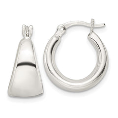 Sterling Silver Polished & Tapered Round Hoop Earrings - 2