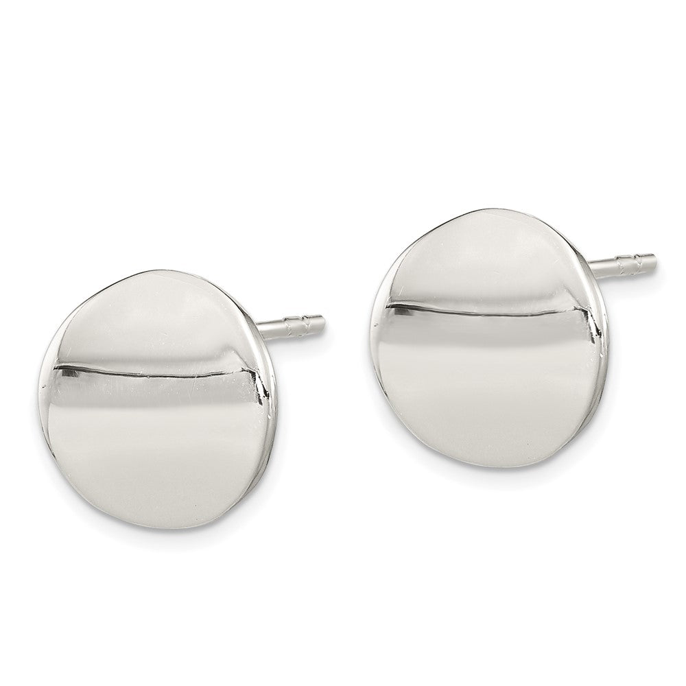 Sterling Silver Polished Flat Circle Post Earrings - 2