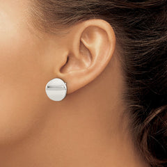 Sterling Silver Polished Flat Circle Post Earrings - 2