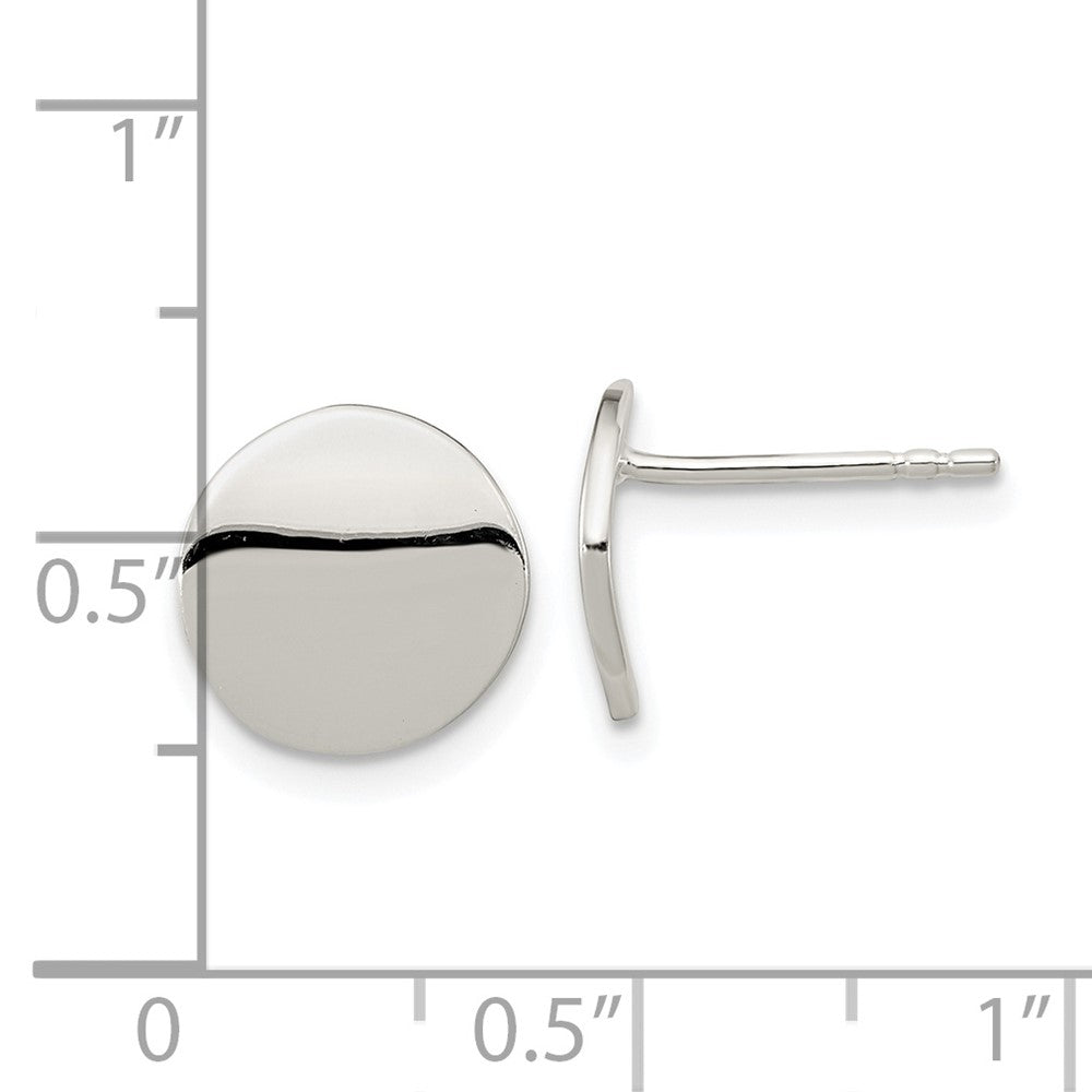 Sterling Silver Polished Flat Circle Post Earrings - 2