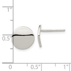 Sterling Silver Polished Flat Circle Post Earrings - 2