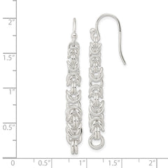 Sterling Silver Polished Fancy Byzantine Chain Dangle Earrings