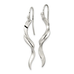 Sterling Silver Polished Twisted Dangle Earrings - 2