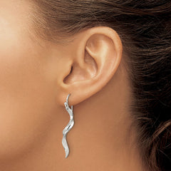 Sterling Silver Polished Twisted Dangle Earrings - 2