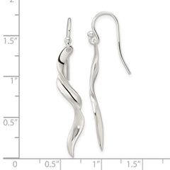 Sterling Silver Polished Twisted Dangle Earrings - 2