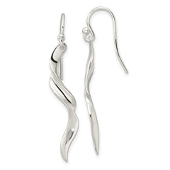 Sterling Silver Polished Twisted Dangle Earrings - 2