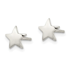 Sterling Silver Polished Star Post Earrings - 2