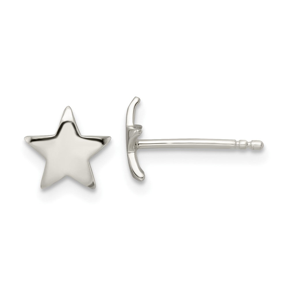 Sterling Silver Polished Star Post Earrings - 2