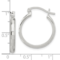 Sterling Silver Polished Textured Hoop Earrings - 4