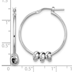 Sterling Silver Rhodium-plated Polished Love Knot Hoop Earrings - 2