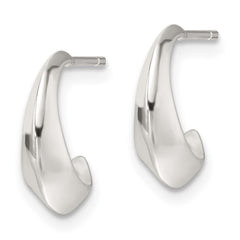 Sterling Silver Polished C-Hoop Post Earrings