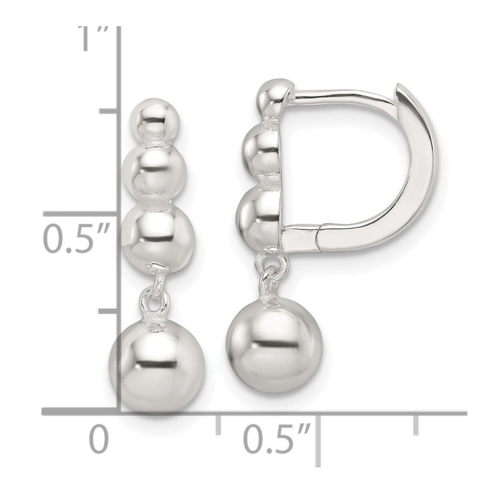 Sterling Silver E-Coating Beaded Dangle Earrings