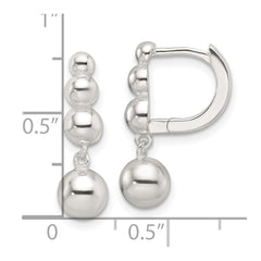 Sterling Silver E-Coating Beaded Dangle Earrings