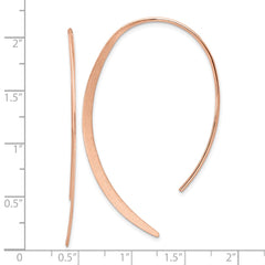 Sterling Silver .50 Micron 18K Rose Gold Plated Brushed and Lasered Threader Earrings