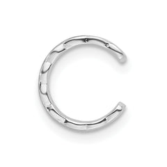 Sterling Silver RH-pltd Polished Criss-cross Design Single Cuff Earring
