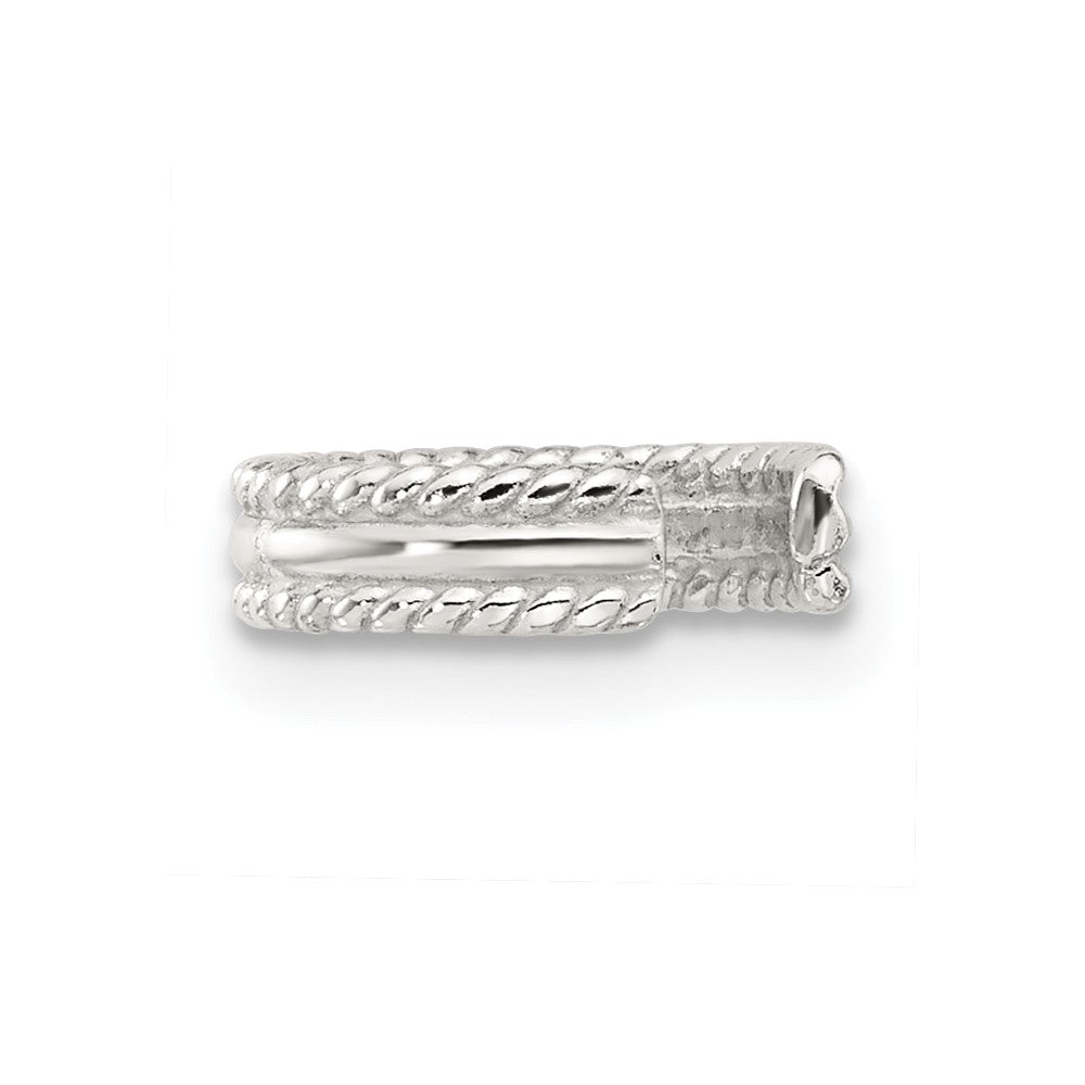 Sterling Silver E-coated Polished & Twisted Edges Single Cuff Earring