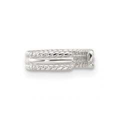 Sterling Silver E-coated Polished & Twisted Edges Single Cuff Earring