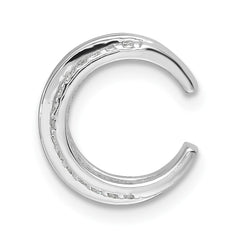 Sterling Silver Rhodium-plated Polished 4 Row CZ Single Cuff Earring