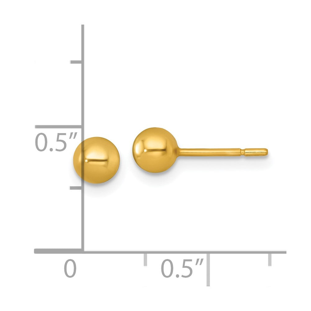 Sterling Silver Gold-tone Polished 4.75mm Ball Post Earrings