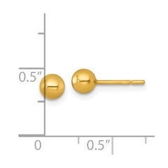 Sterling Silver Gold-tone Polished 4.75mm Ball Post Earrings