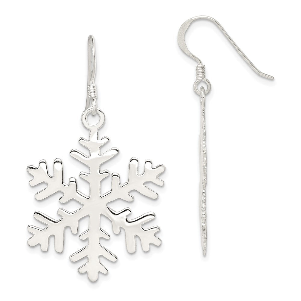Sterling Silver Snowflake Dangle Earrings - 2