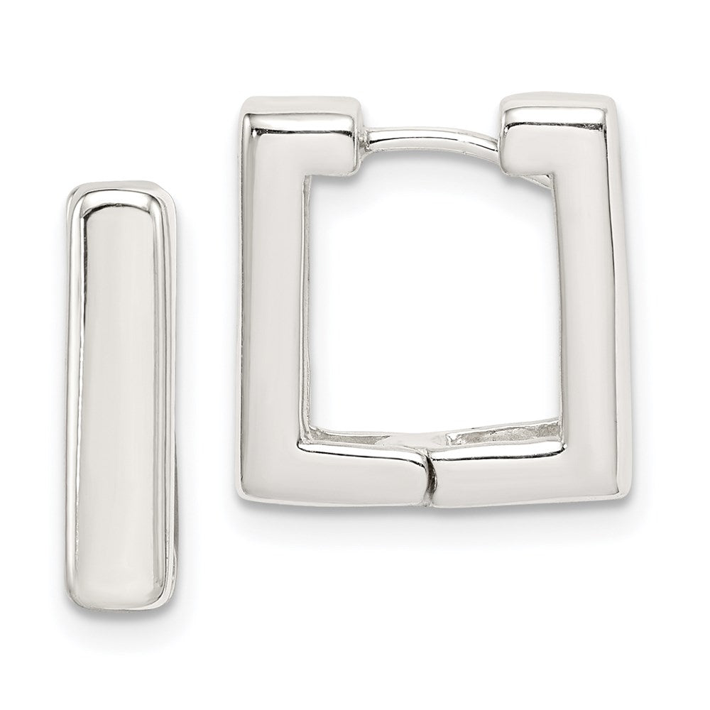 Sterling Silver Square Hinged Hoop Earrings - 2