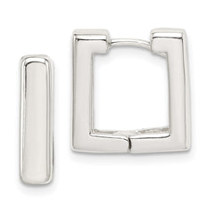 Sterling Silver Square Hinged Hoop Earrings - 2