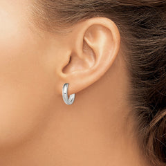 Sterling Silver Polished Hinged Hoop Earrings - 4