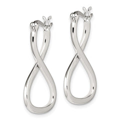 Sterling Silver Polished & Twisted Oval Hoop Earrings - 5