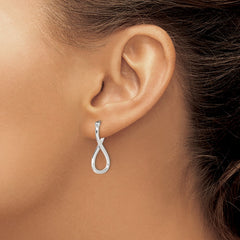 Sterling Silver Polished & Twisted Oval Hoop Earrings - 5
