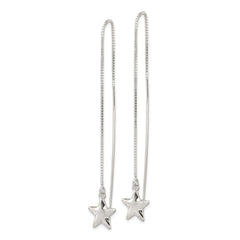 Sterling Silver Polished Star Threader Earrings
