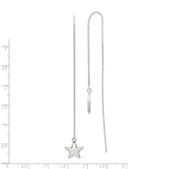 Sterling Silver Polished Star Threader Earrings